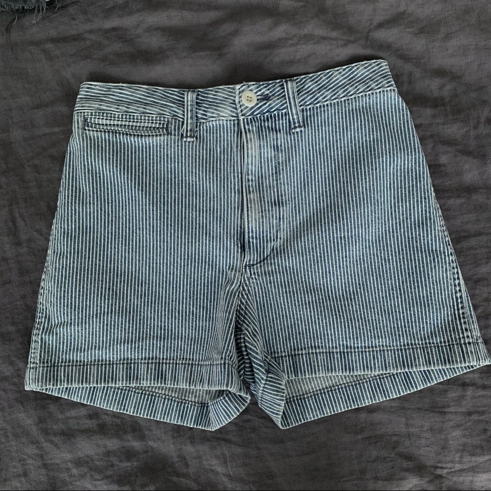 Madewell Striped High-Waisted Shorts